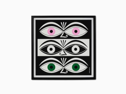 Girard 美化环境海报，眼睛 - 具有彩色眼睛的黑白海报。