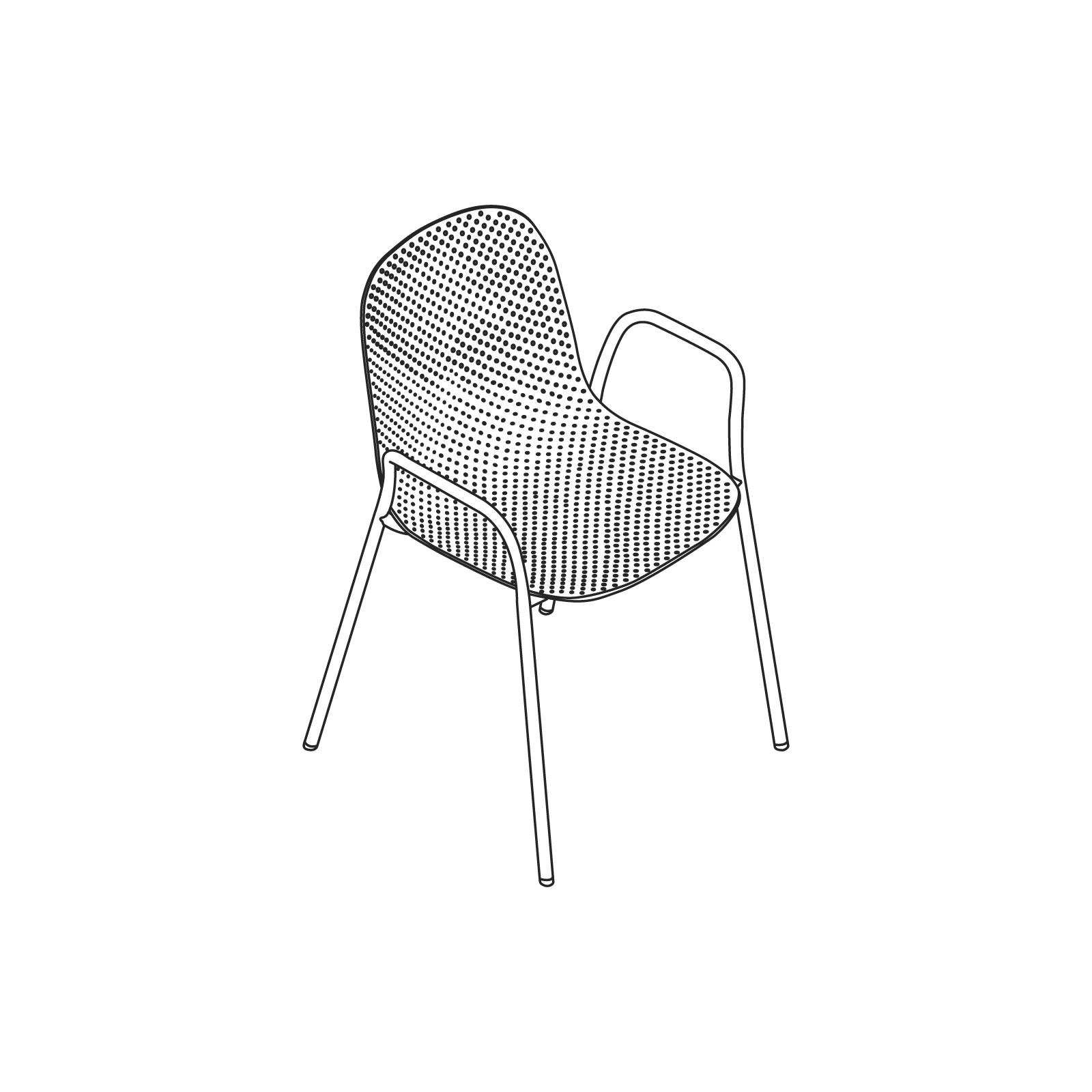 A line drawing - 13Eighty Chair–With Arms