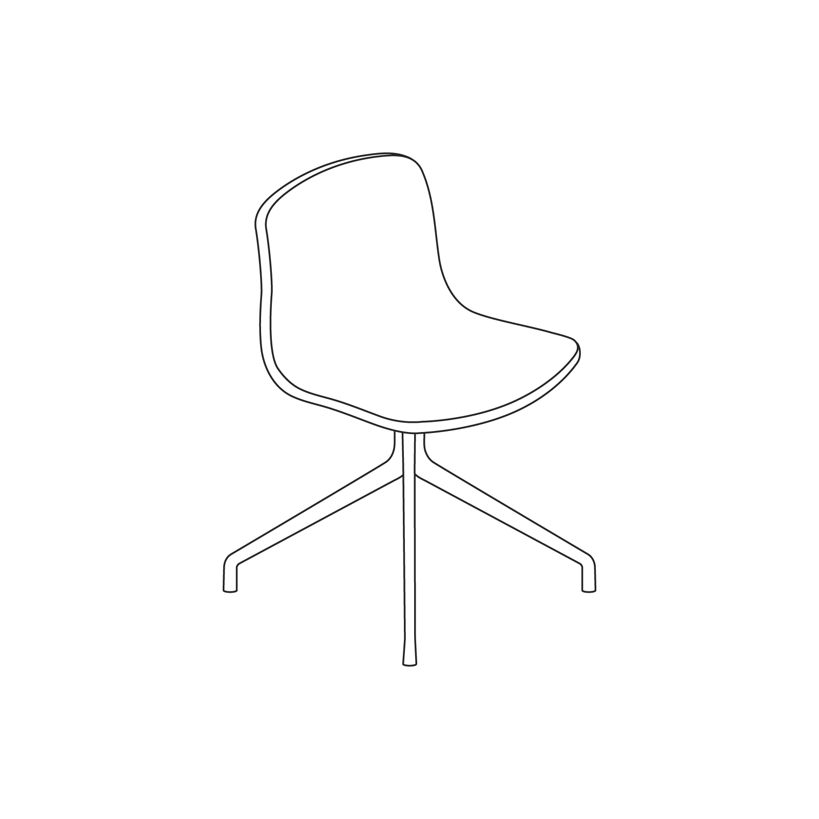Um desenho de linha - About A Chair–Sem braços–Base 4 estrelas giratória (AAC10, AAC11)