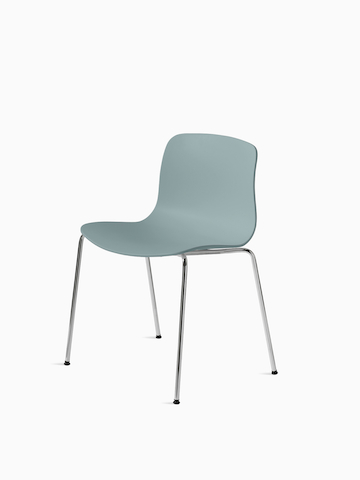 A front angle view of the About A Chair with a metal stacking base. Select to go to the About A Chair product page. 