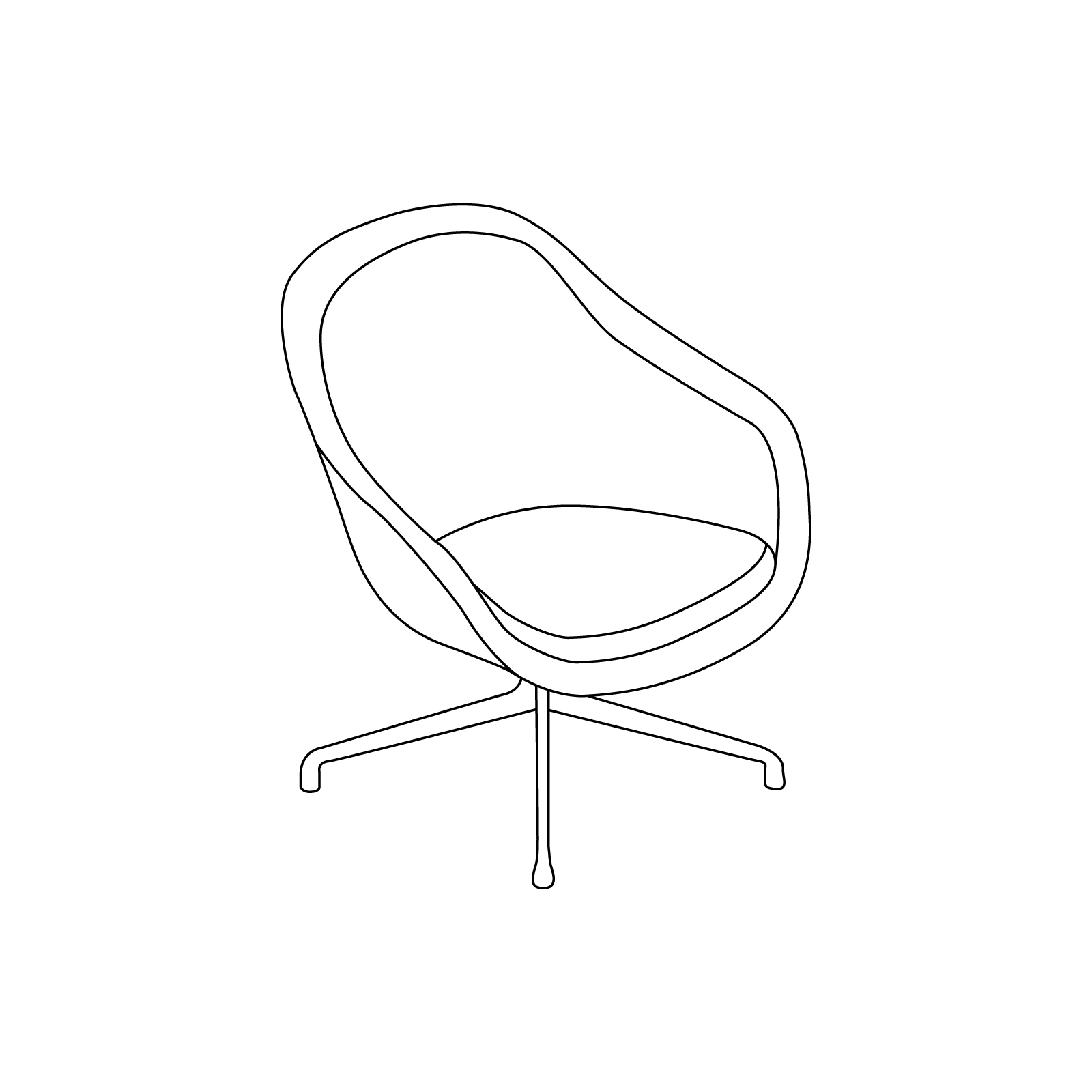 A line drawing - About A Lounge Chair–Low Back–Swivel Base (AAL81, AAL81S, AAL81SD)