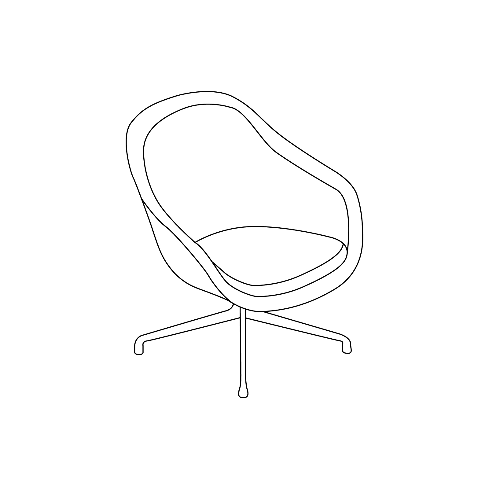 Um desenho de linha - About A Lounge Chair–Encosto baixo–Base giratória (AAL81, AAL81S, AAL81SD) Um desenho de linha - About A Lounge Chair–Encosto baixo–Base giratória (AAL81, AAL81S, AAL81SD)