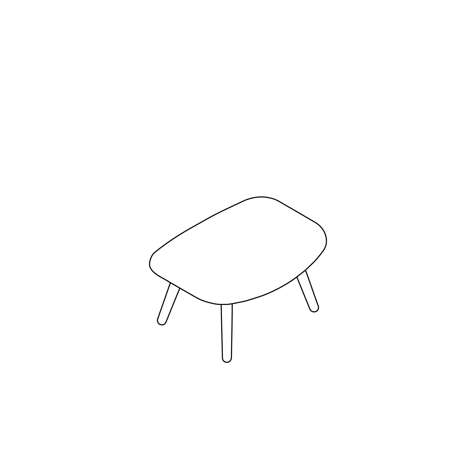 A line drawing - About A Lounge Ottoman (AAL03)