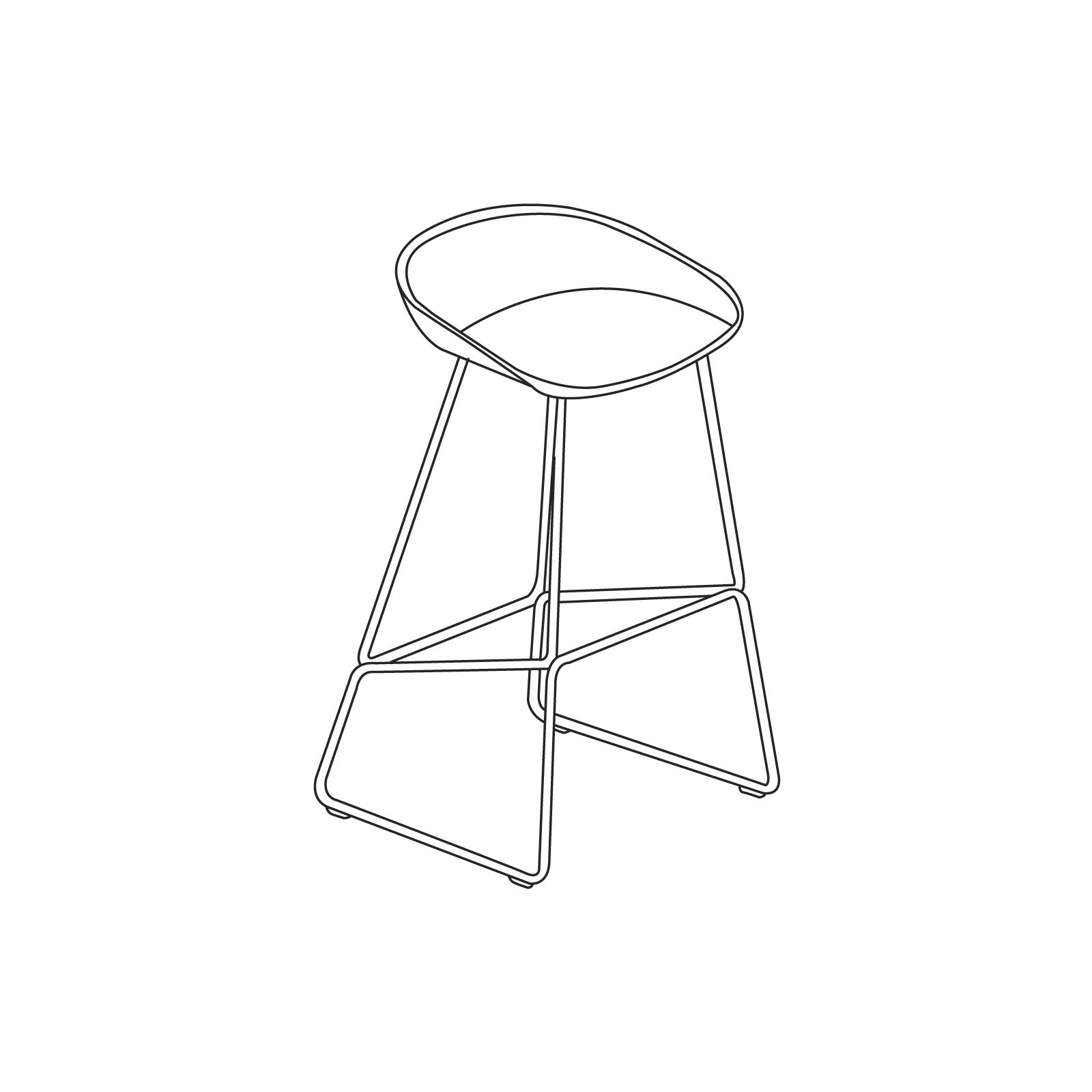 A line drawing - About A Stool–Bar Height–Metal Base (AAS38H, AAS39H)