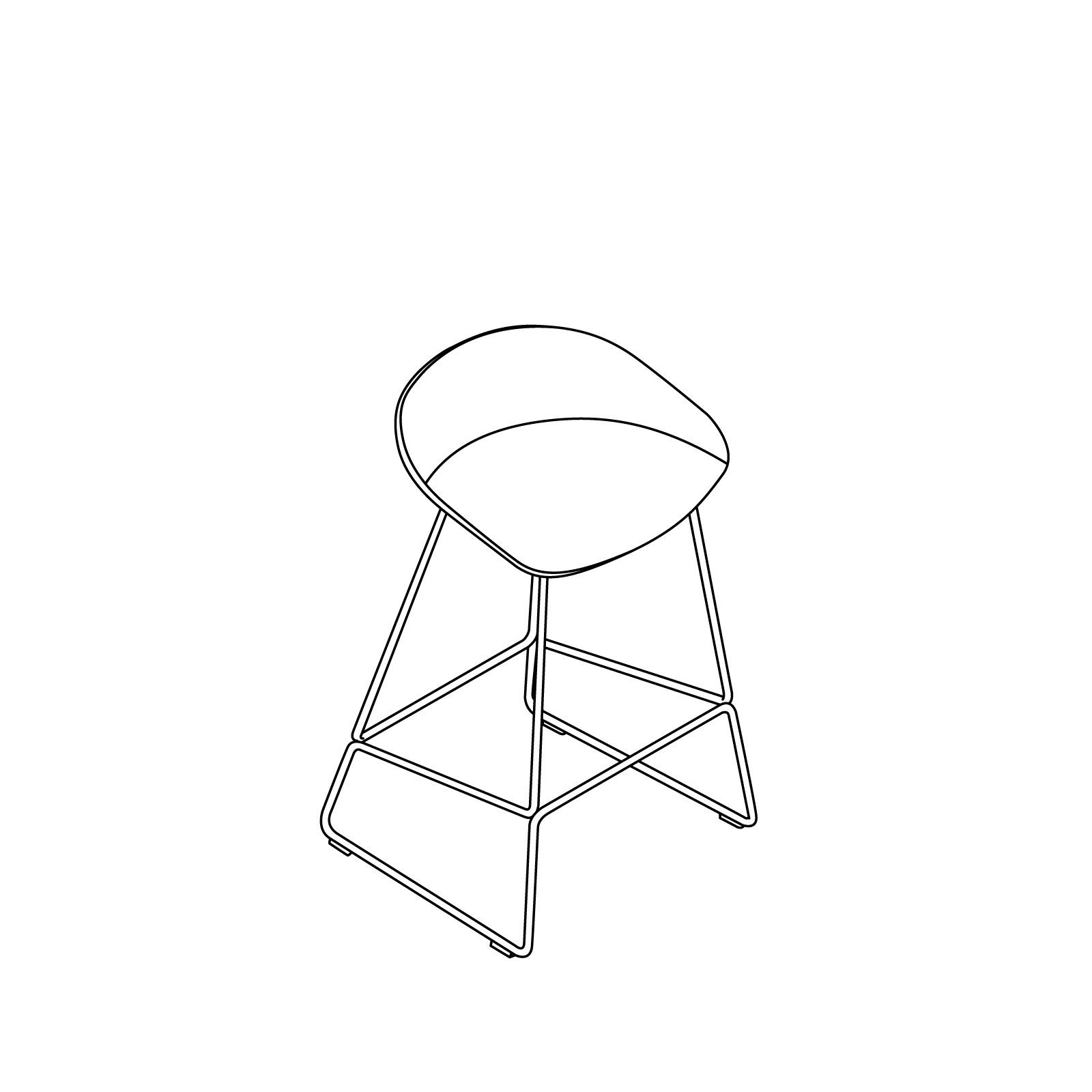 A line drawing - About A Stool–Counter Height–Metal Base (AAS38L, AAS39L)
