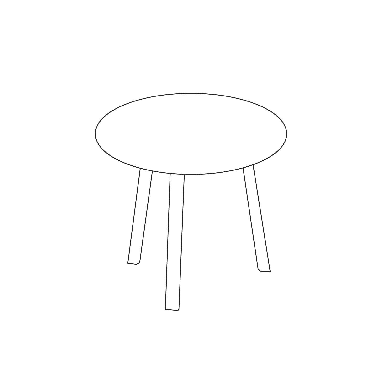 Desenho de linha da mesa de centro Bella – Alta.