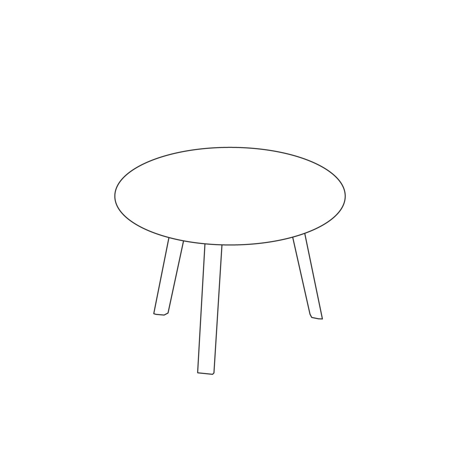 Desenho de linha da mesa de centro Bella – Baixa.