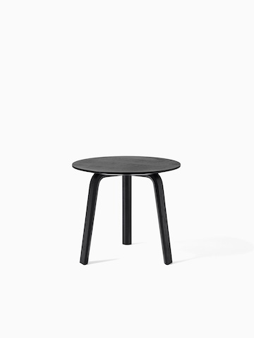 A dark red Bella Side Table with hover image in black. Select to go to the Bella Side Table product page.