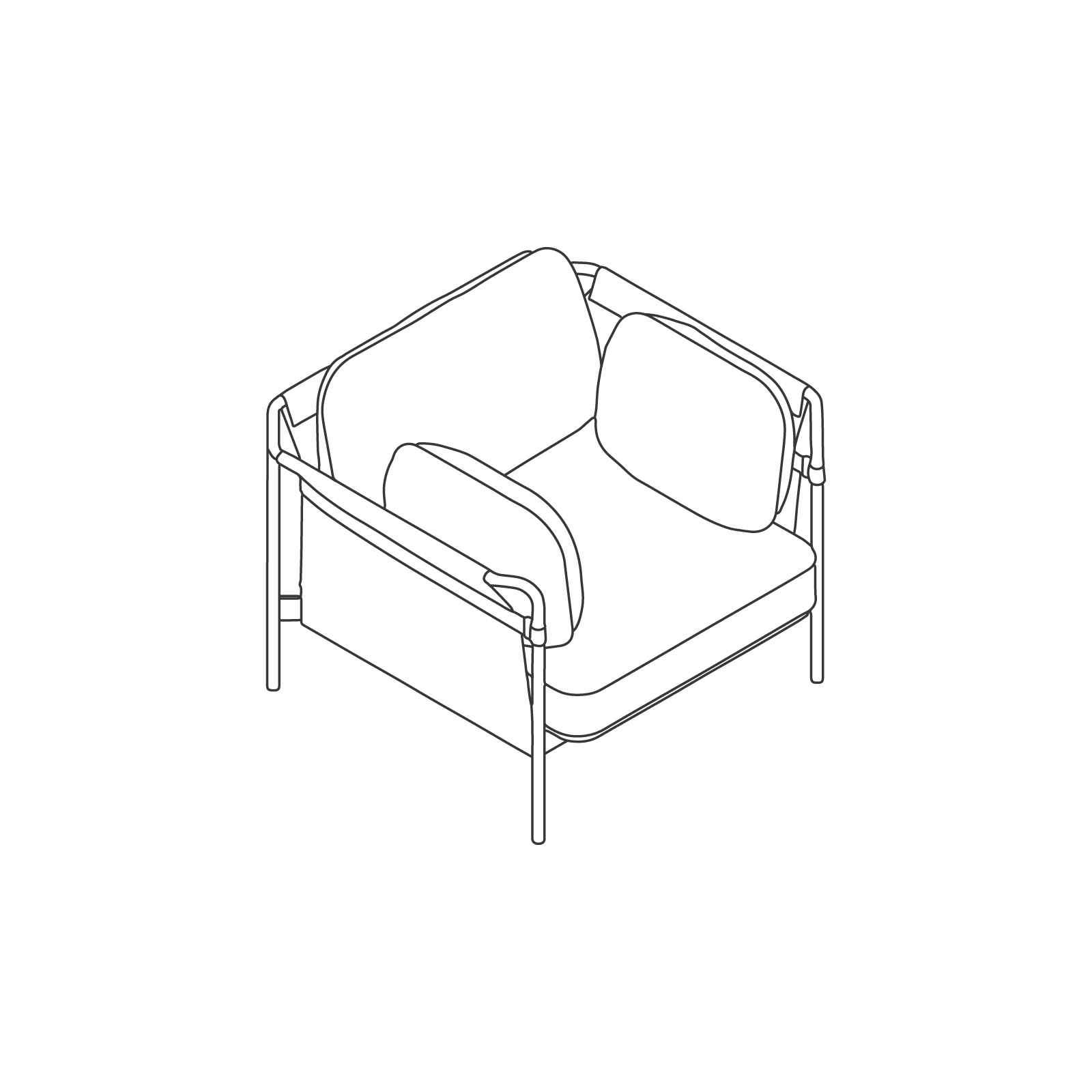 A line drawing - Can Lounge Chair
