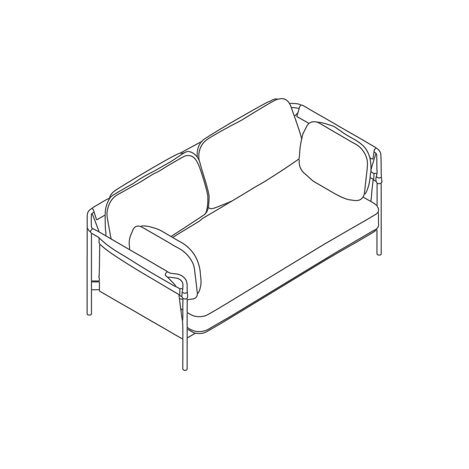 A line drawing - Can Sofa–2-Seat.
