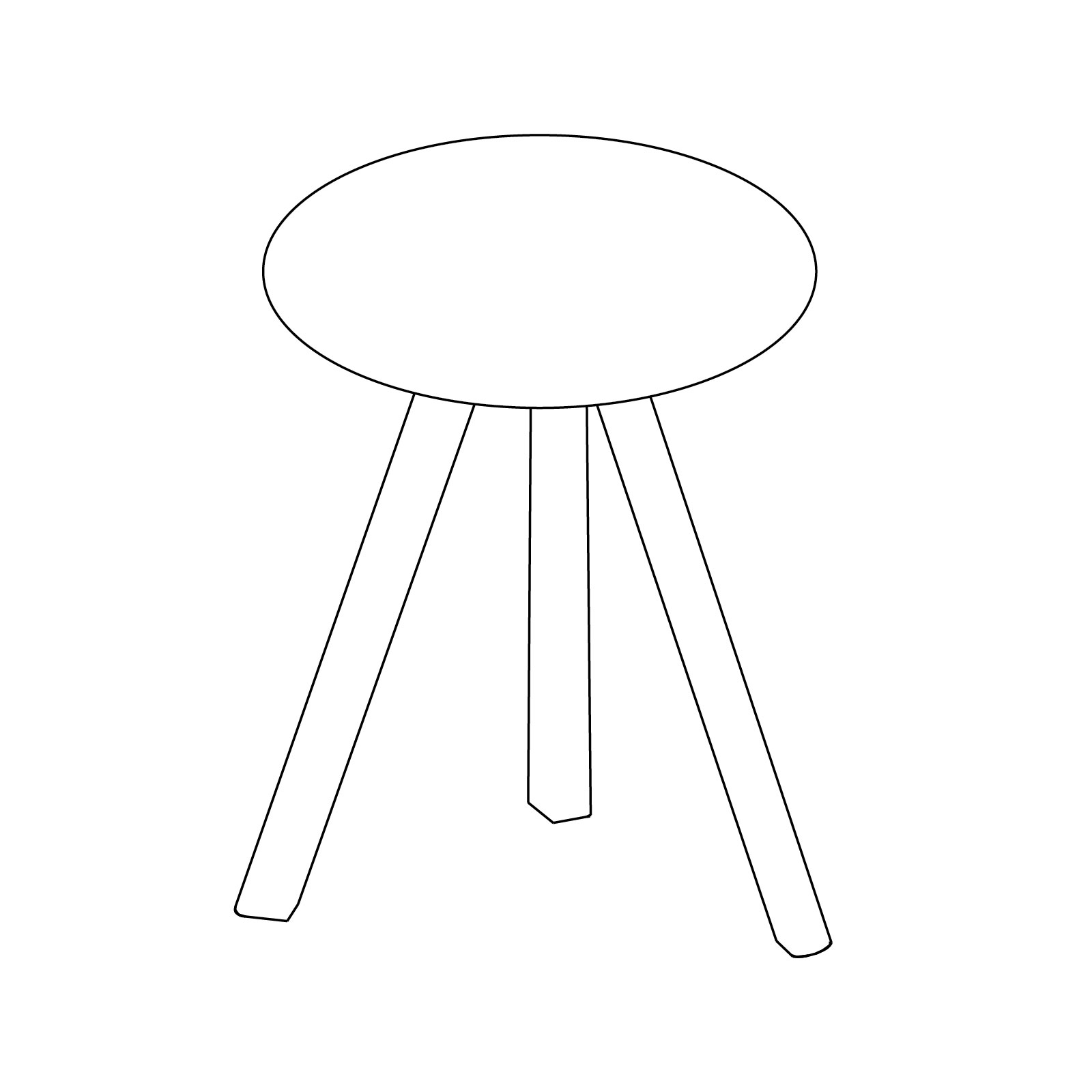 Desenho de linha da mesa de bistrô Copenhague – Redonda.