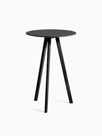 Black Copenhague Bistro Table, viewed at an angle.