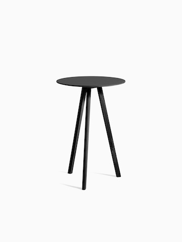 Black Copenhague Bistro Table with hover image as black with wooden legs. Select to go to the Copenhague Bistro Table product page.
