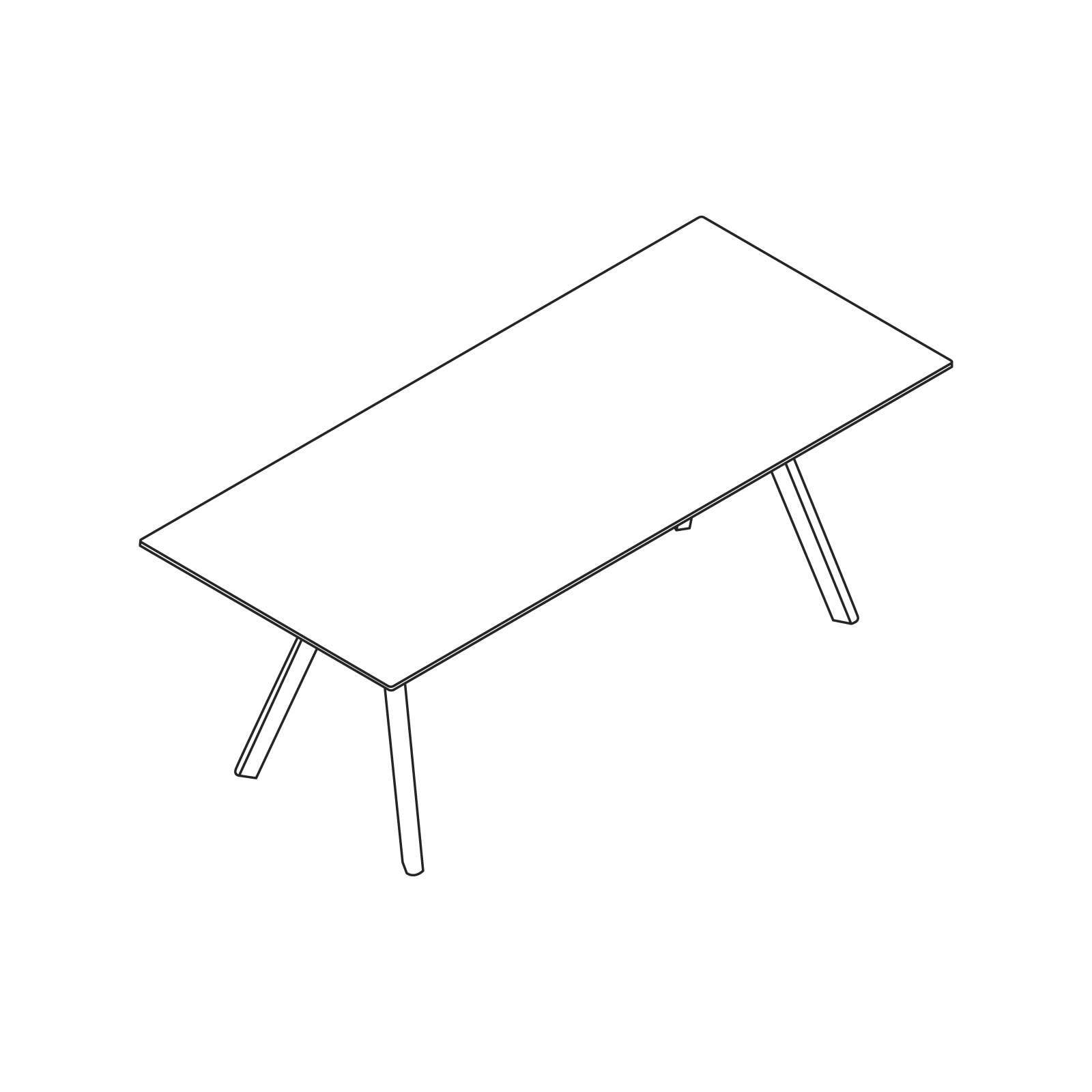 A line drawing - Copenhague Dining Table–Rectangular