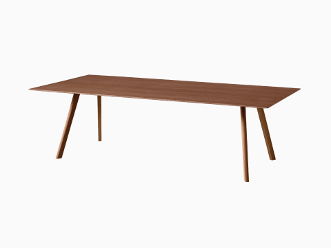 A front angle view of the Copenhague Dining Table. A front angle view of the Copenhague Dining Table.