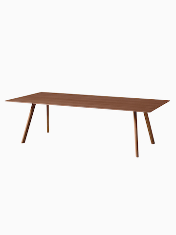 A front angle view of the Copenhague Dining Table.