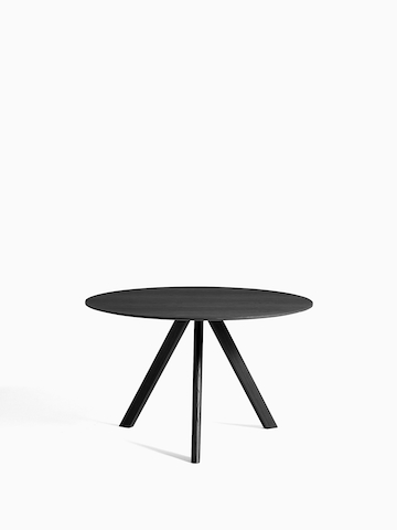 Vista de frente de la mesa Copenhague redonda en negro.