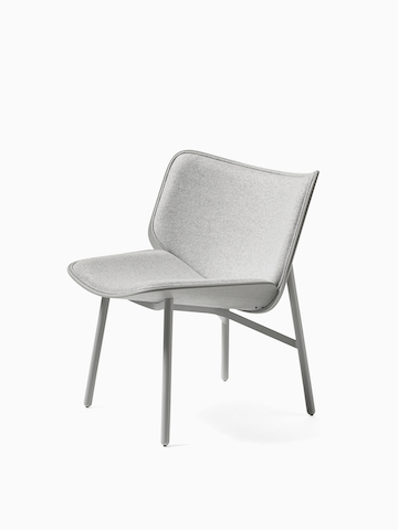 Light gray Dapper Lounge Chair, viewed from the front at an angle. Select to go to the Dapper Lounge Chair product page. 