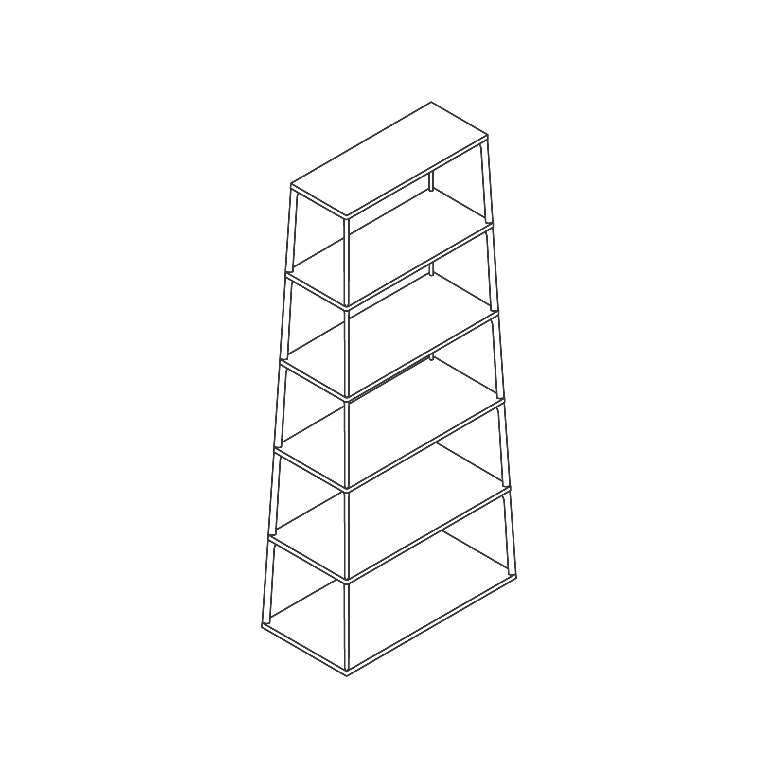 A line drawing - Eiffel Shelving–6 Layer–Rectangular