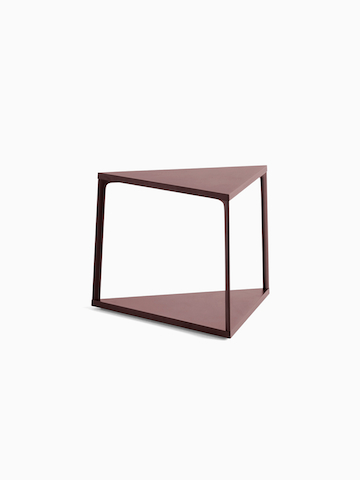 A front view of the Eiffel Triangular Side Table in Dark Brick. Select to go to the Eiffel Side Table product page.