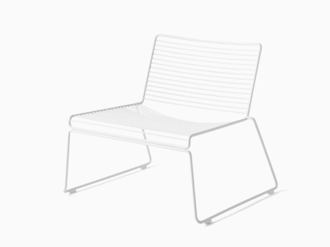 A front angle view of the Hee Lounge Chair in white.