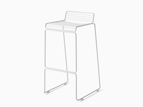 A front angle view of the Hee Stool in white. A front angle view of the Hee Stool in white.