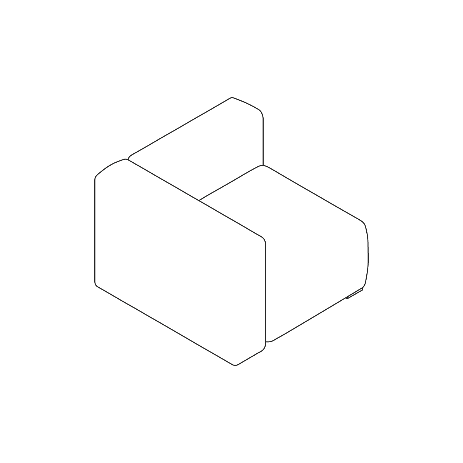 A line drawing - Mags Sectional Sofas–Corner–Left End A line drawing - Mags Sectional Sofas–Corner–Left End