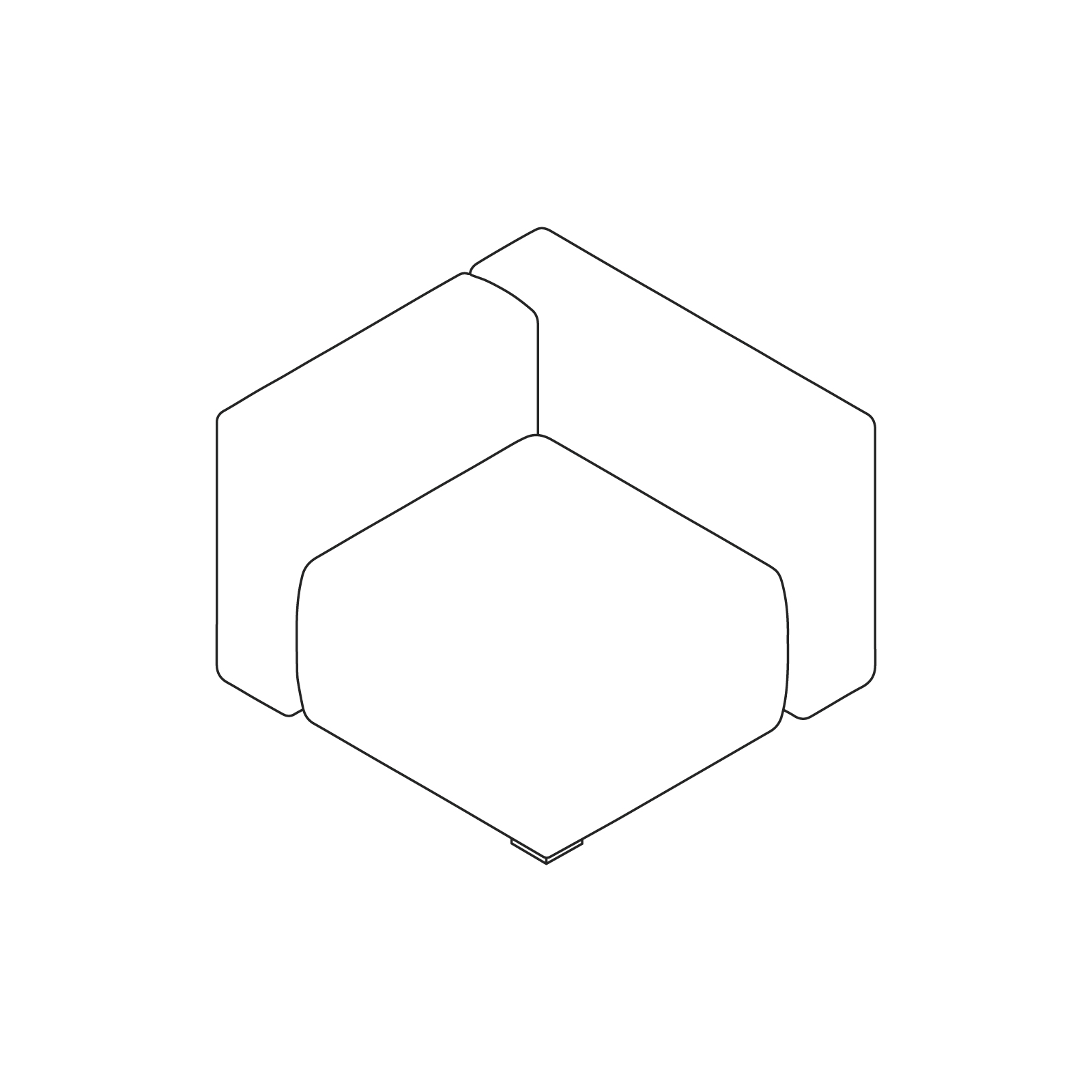 Um desenho de linha - Sofá Mags Modular– Canto –lado direito