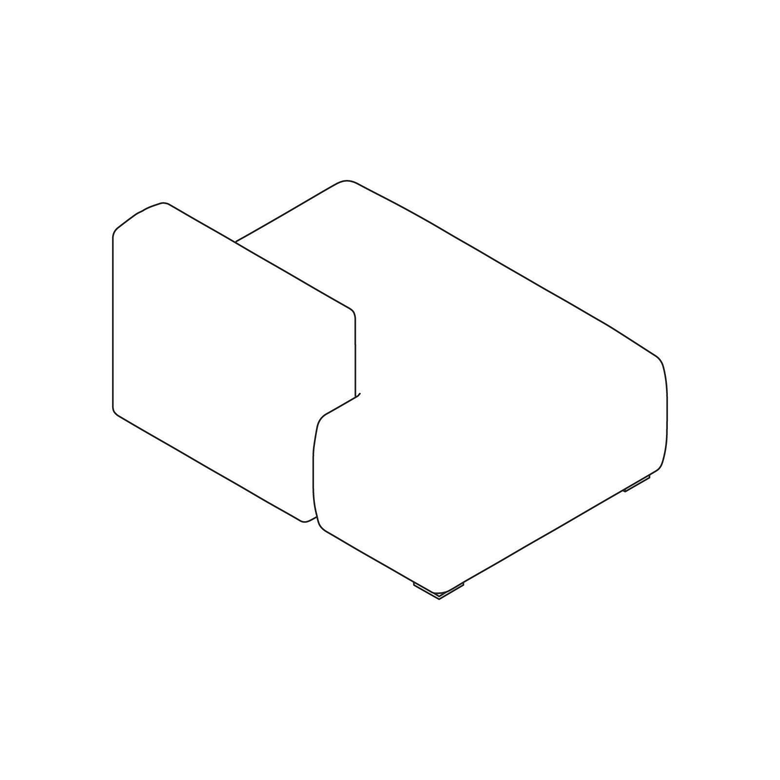 A line drawing - Mags Sectional Sofas–Lounge–Straight Unit–Left End A line drawing - Mags Sectional Sofas–Lounge–Straight Unit–Left End
