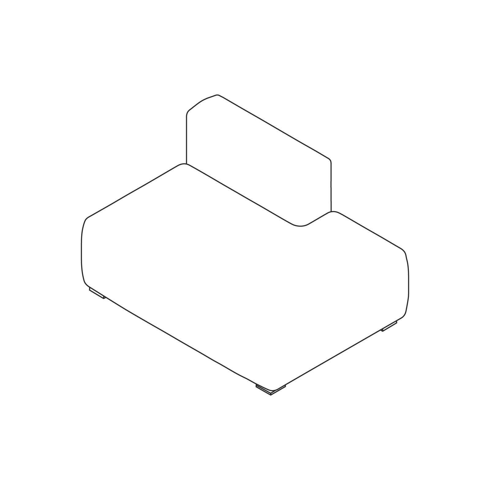 A line drawing - Mags Sectional Sofas–Lounge–Straight Unit–Right End A line drawing - Mags Sectional Sofas–Lounge–Straight Unit–Right End