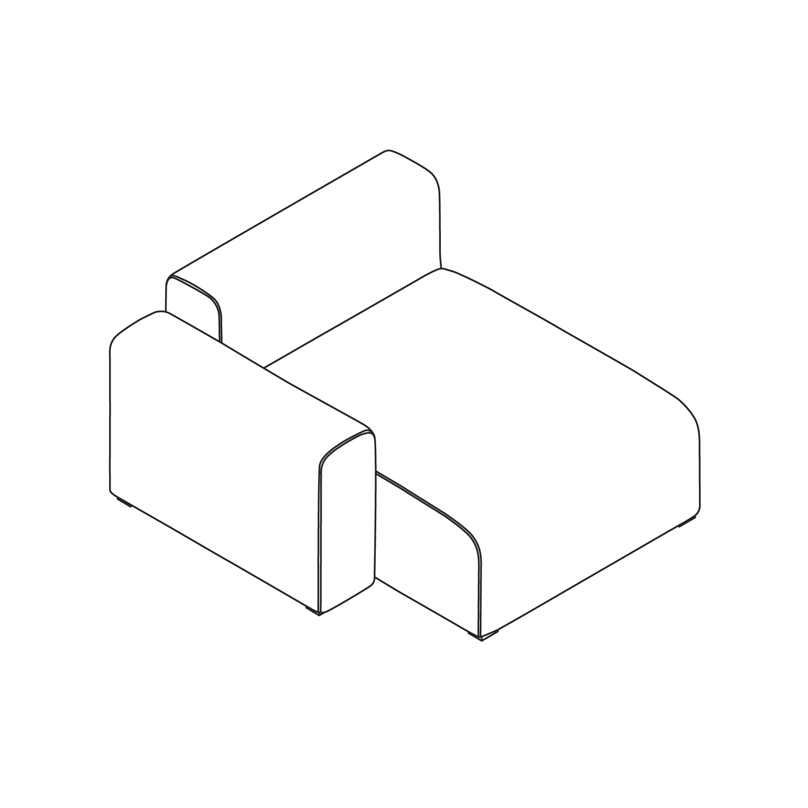 A line drawing - Mags Sectional Sofas–Wide–Chaise–Left End–Low Arm A line drawing - Mags Sectional Sofas–Wide–Chaise–Left End–Low Arm