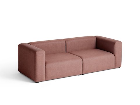 Red, 2-piece Mags Sectional Sofa, viewed at an angle.