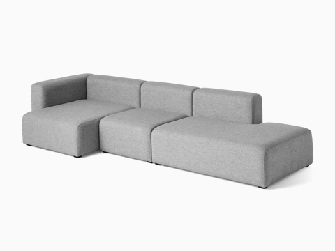 gray 3-piece Mags Sectional Sofa, viewed at an angle.