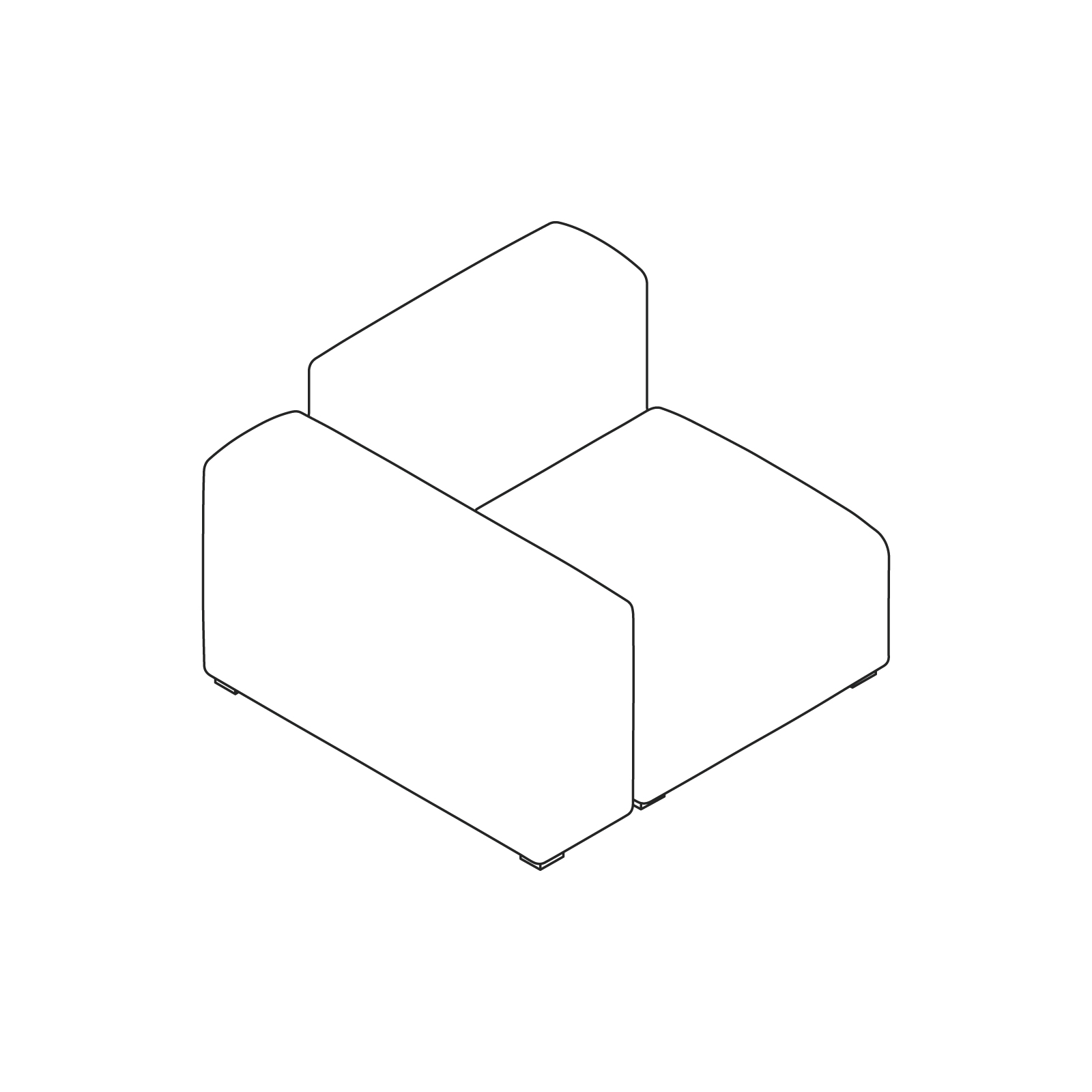A line drawing - Mags Soft Sectional Sofas–Corner–Left End A line drawing - Mags Soft Sectional Sofas–Corner–Left End
