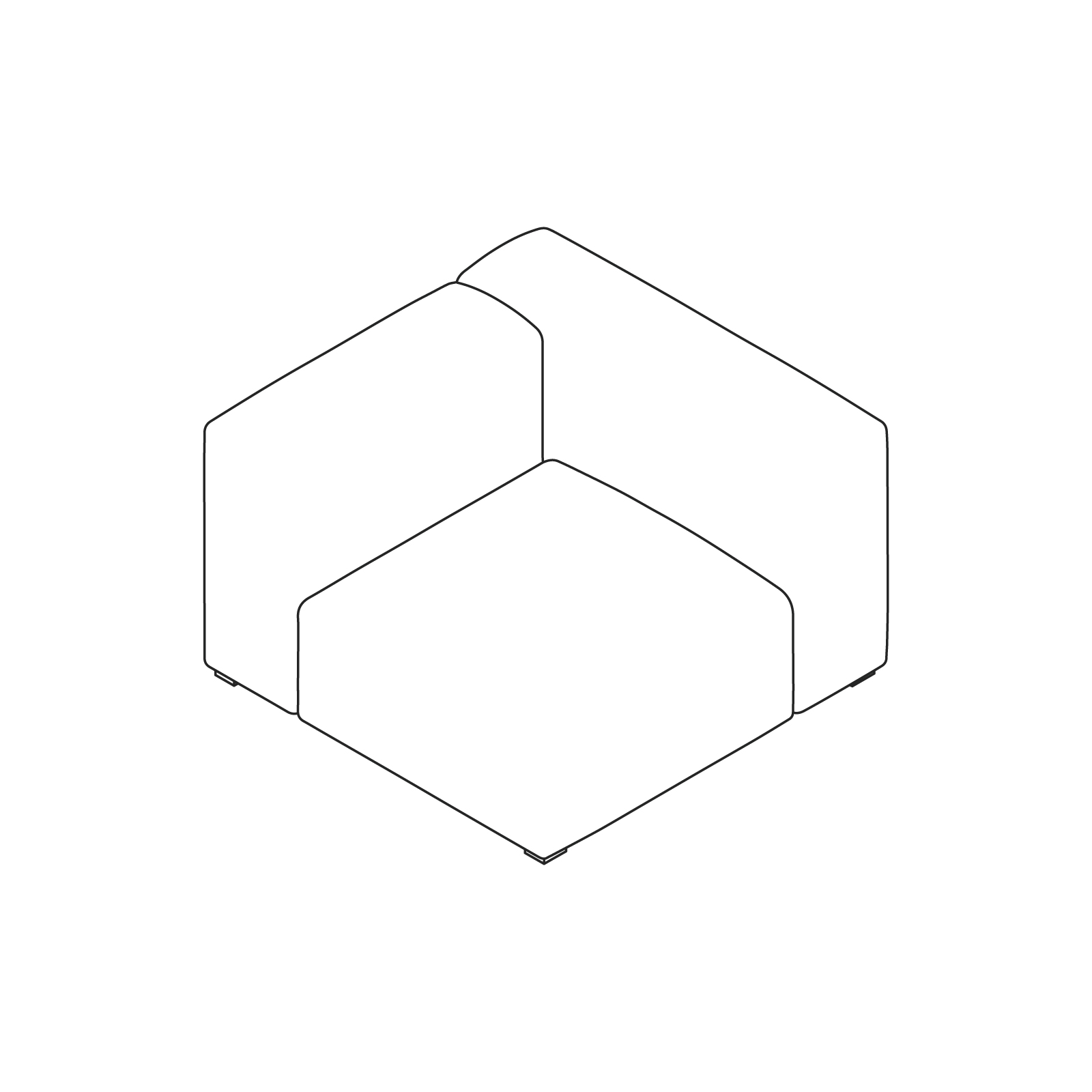 A line drawing - Mags Soft Sectional Sofas–Corner–Right End A line drawing - Mags Soft Sectional Sofas–Corner–Right End