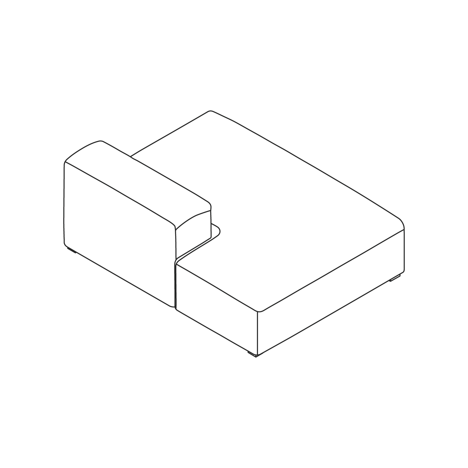 A line drawing - Mags Soft Sectional Sofas–Lounge–Straight Unit–Left End A line drawing - Mags Soft Sectional Sofas–Lounge–Straight Unit–Left End