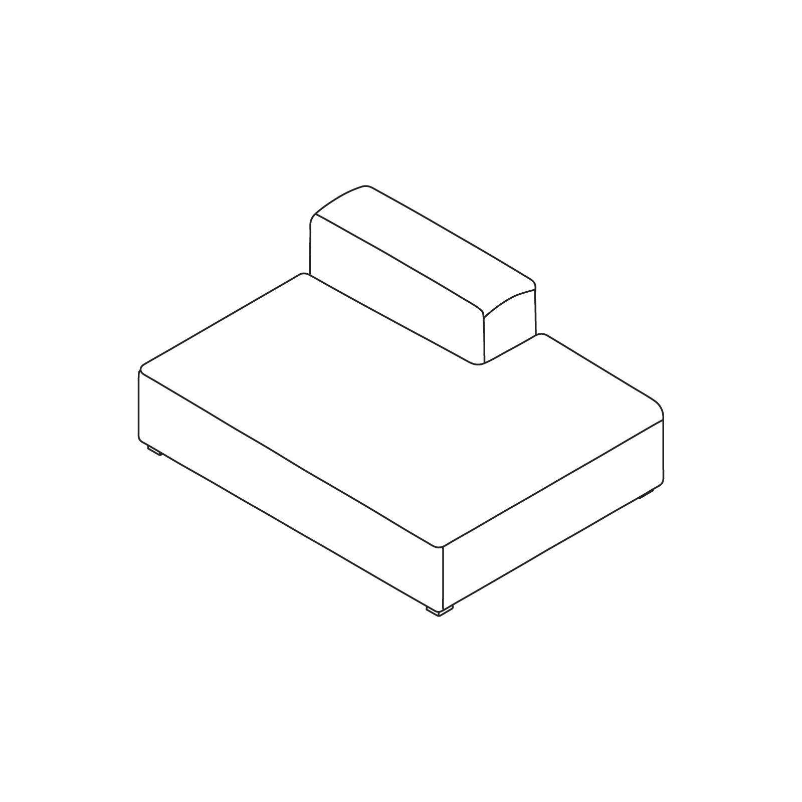 A line drawing - Mags Soft Sectional Sofas–Lounge–Straight Unit–Right End A line drawing - Mags Soft Sectional Sofas–Lounge–Straight Unit–Right End