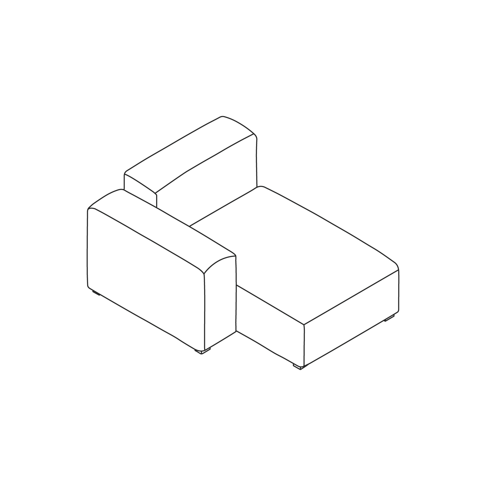A line drawing - Mags Soft Sectional Sofas–Narrow–Chaise–Left End