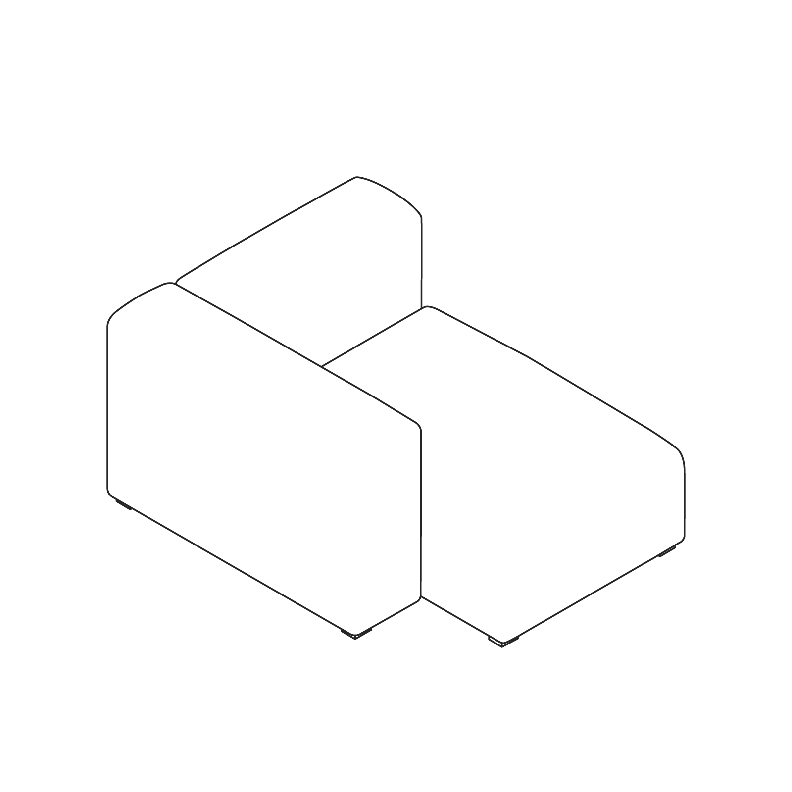 A line drawing - Mags Soft Sectional Sofas–Narrow–Chaise–Left End–Short A line drawing - Mags Soft Sectional Sofas–Narrow–Chaise–Left End–Short