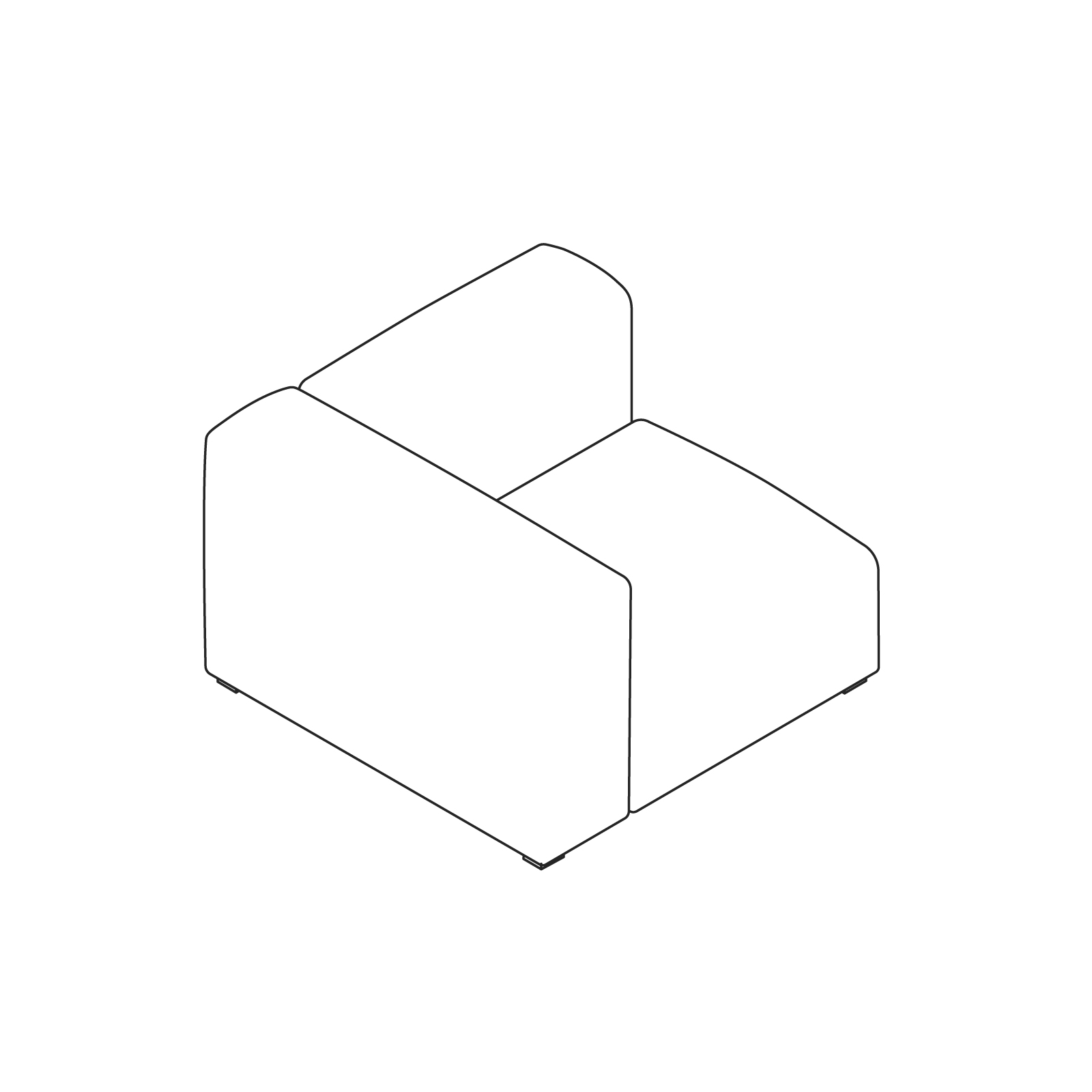 A line drawing - Mags Soft Sectional Sofas–Narrow–Straight Unit–Left End