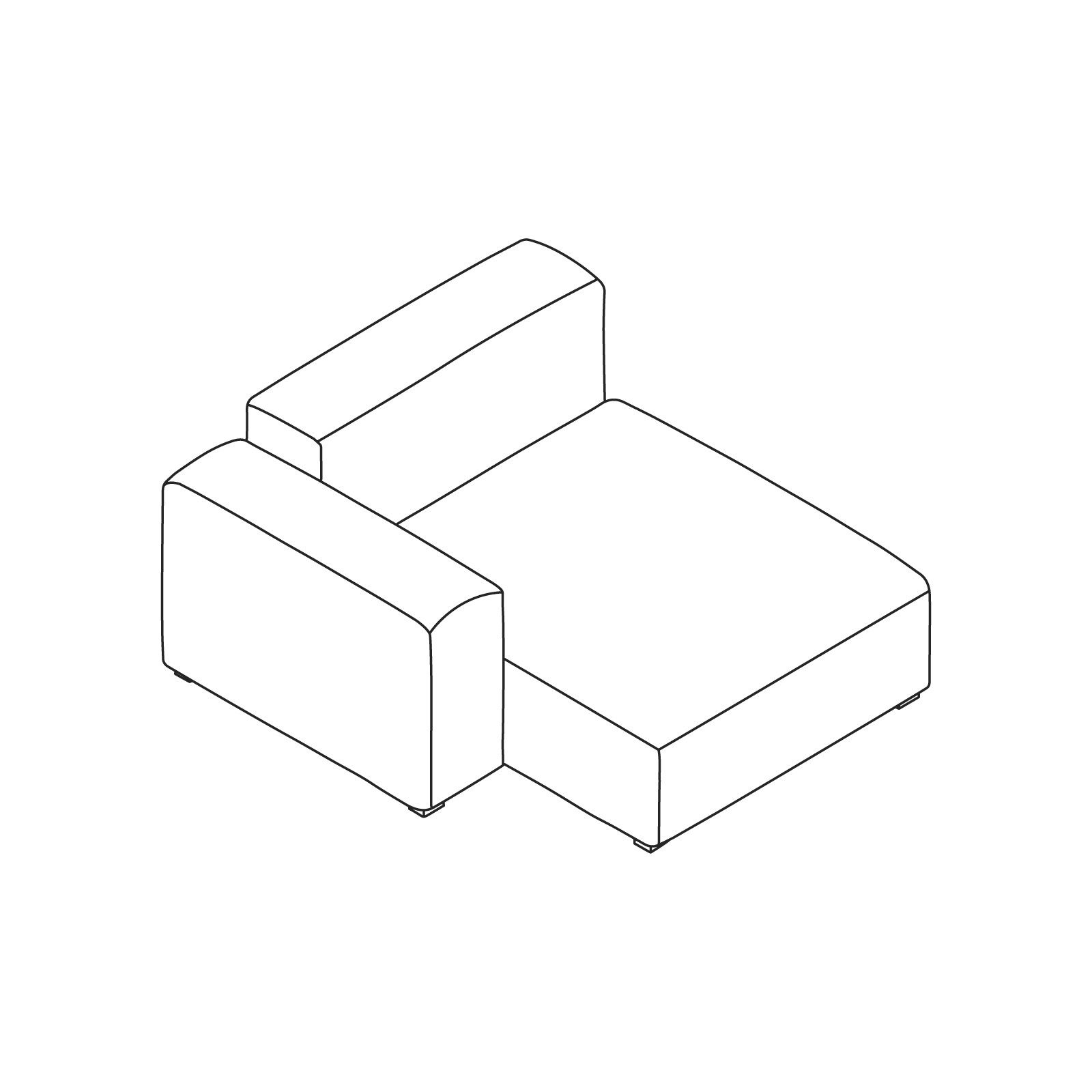 A line drawing - Mags Soft Sectional Sofas–Wide–Chaise–Left End A line drawing - Mags Soft Sectional Sofas–Wide–Chaise–Left End