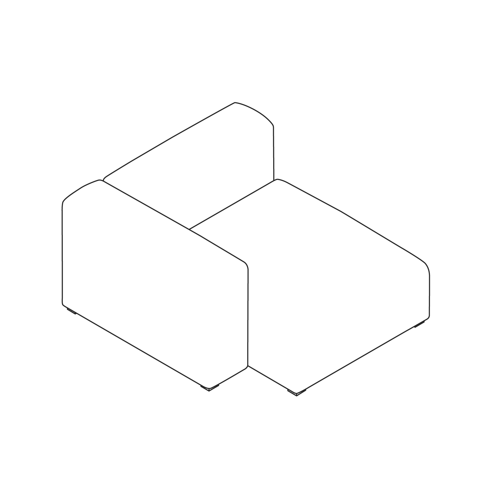 A line drawing - Mags Soft Sectional Sofas–Wide–Chaise–Left End–Short