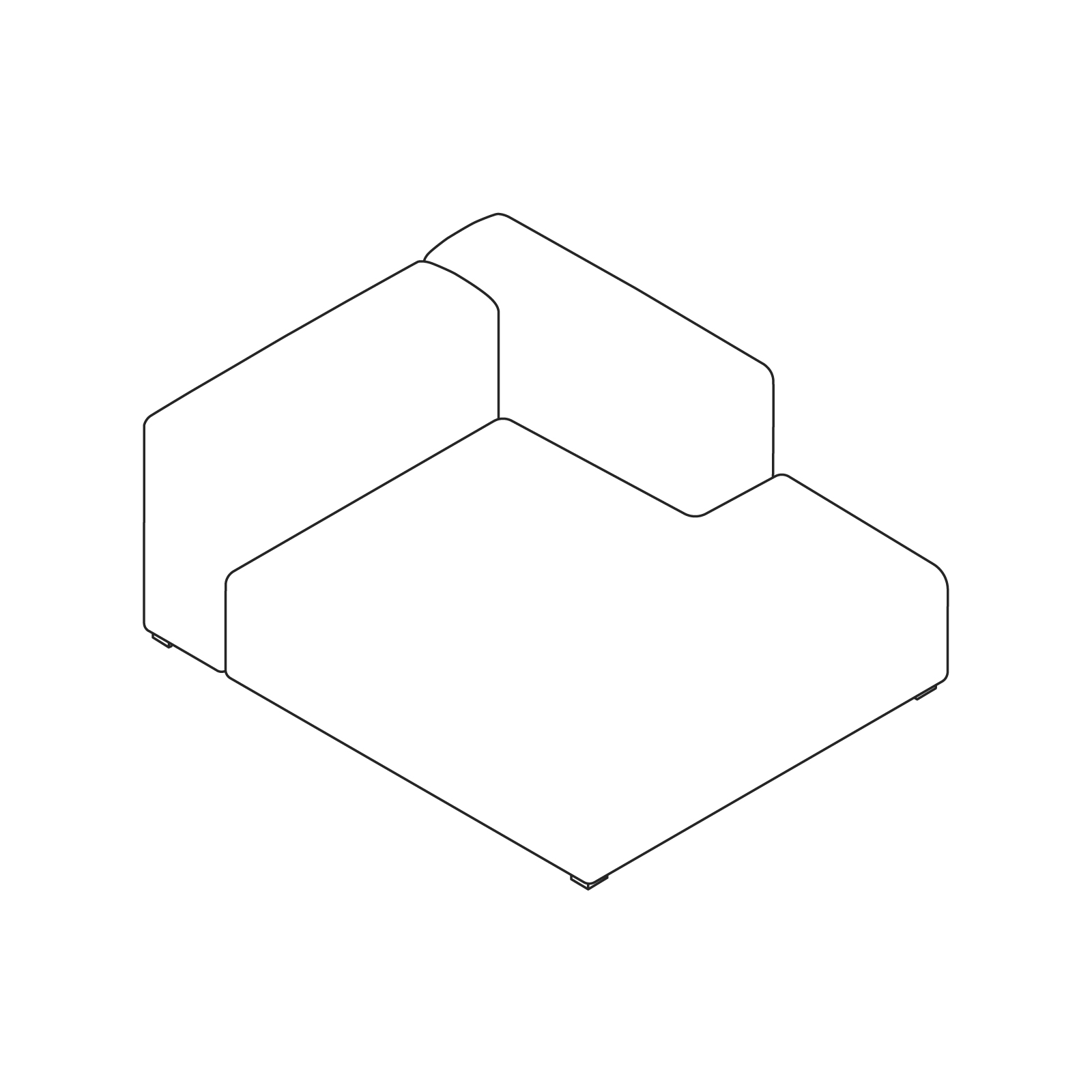 A line drawing - Mags Soft Sectional Sofas–Wide–Chaise–Right End–Long