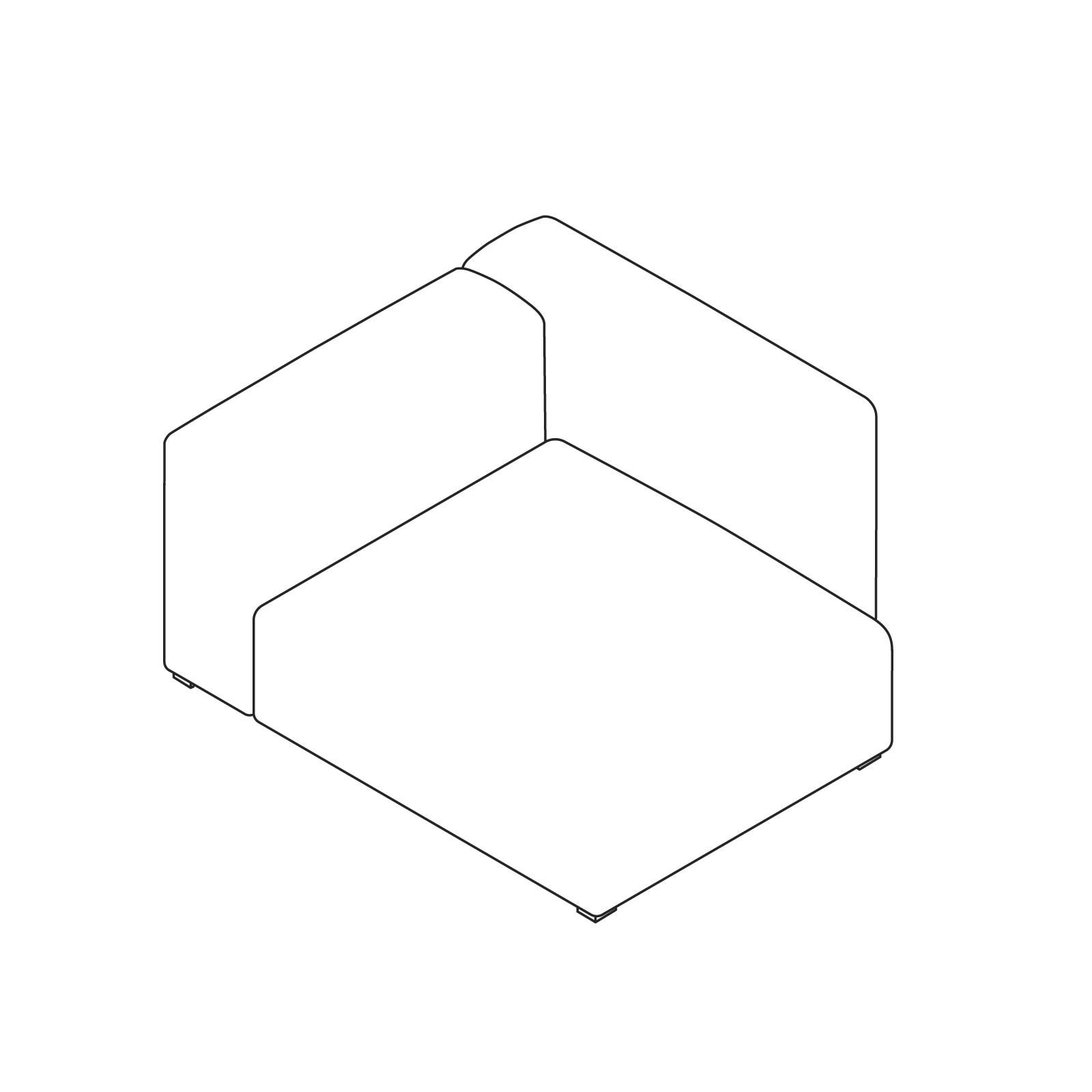 A line drawing - Mags Soft Sectional Sofas–Wide–Chaise–Right End–Short A line drawing - Mags Soft Sectional Sofas–Wide–Chaise–Right End–Short