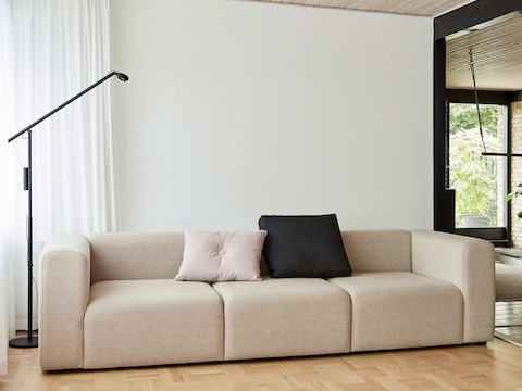 A tan Mags Soft 3-seat Sectional Sofa.
