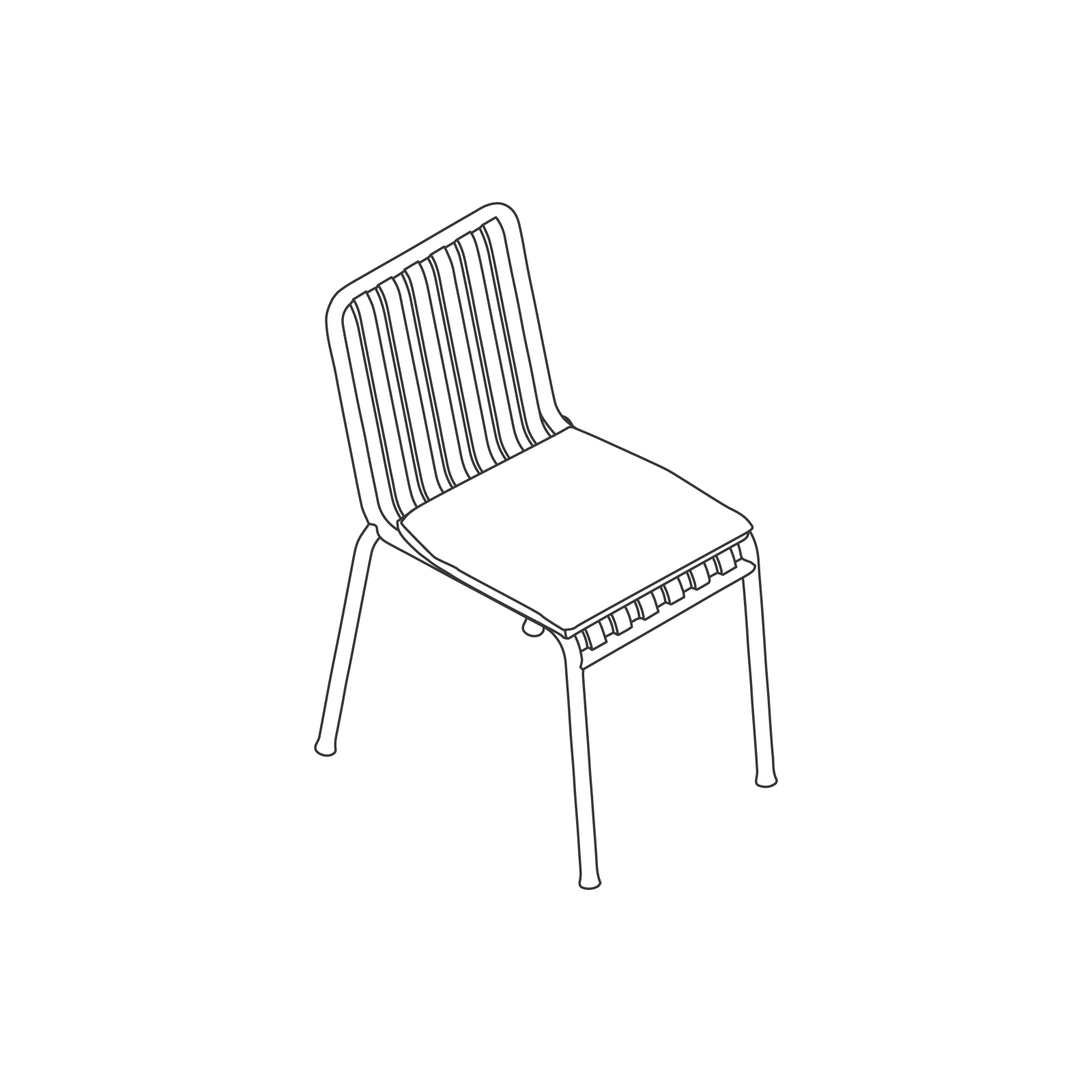 A line drawing - Palissade Chair–Armless–Seat Pad