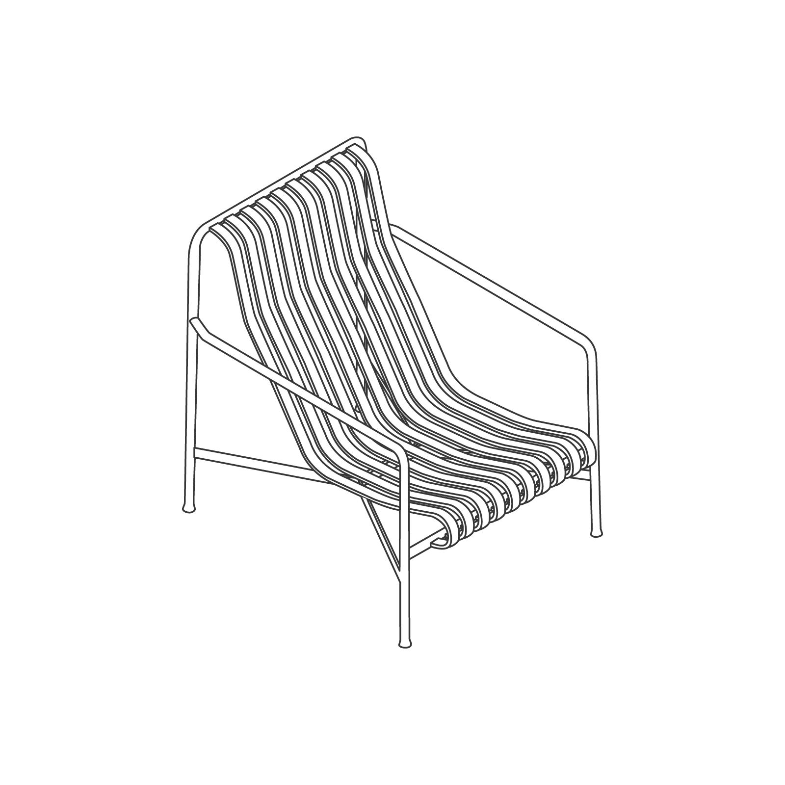 A line drawing - Palissade Lounge Chair–High Back