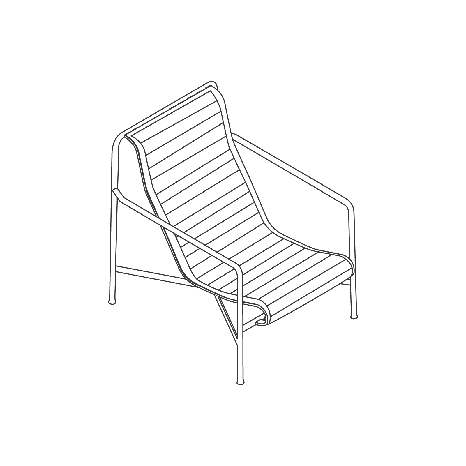 A line drawing - Palissade Lounge Chair–High Back–Quilted Cushion