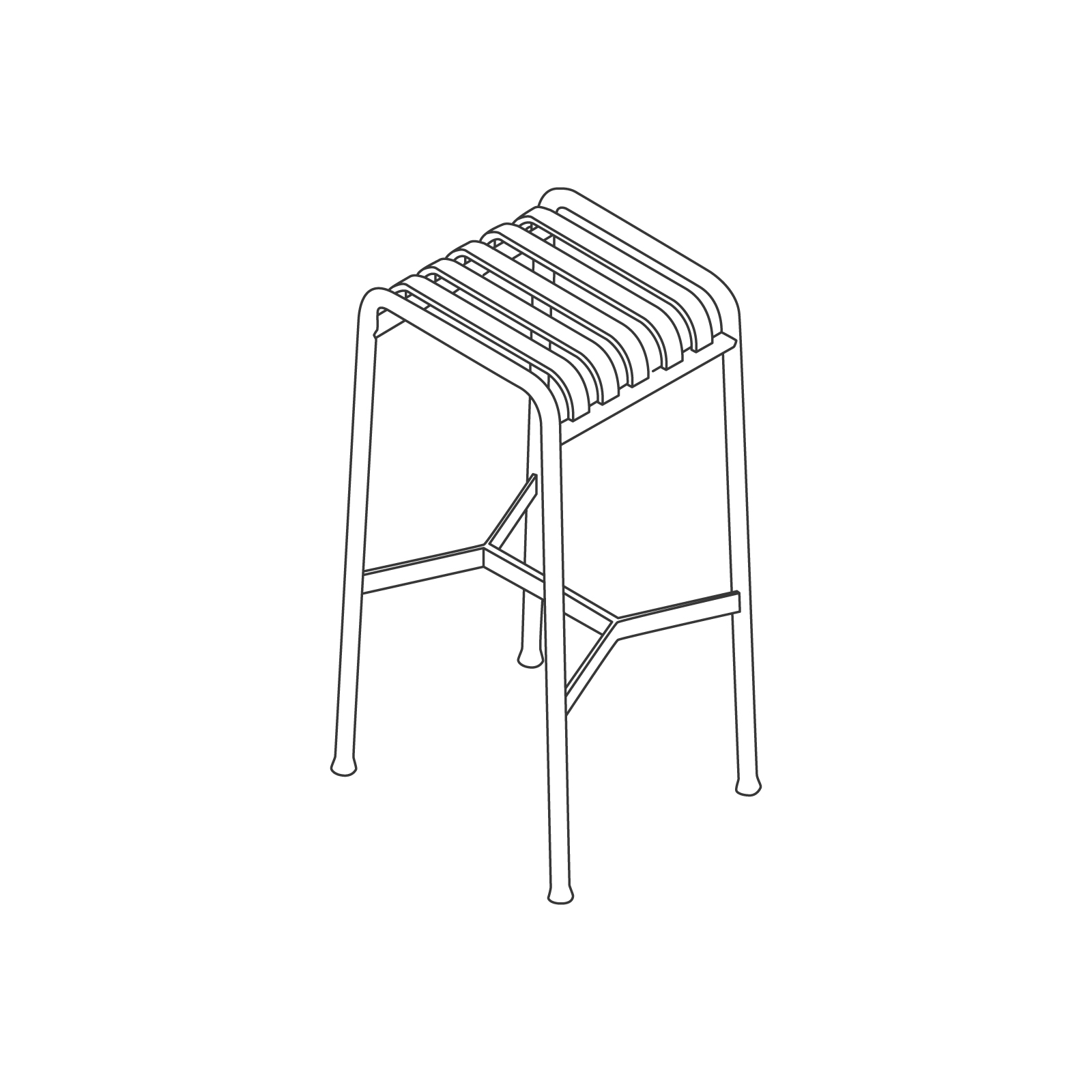 A line drawing - Palissade Stool–Bar Height