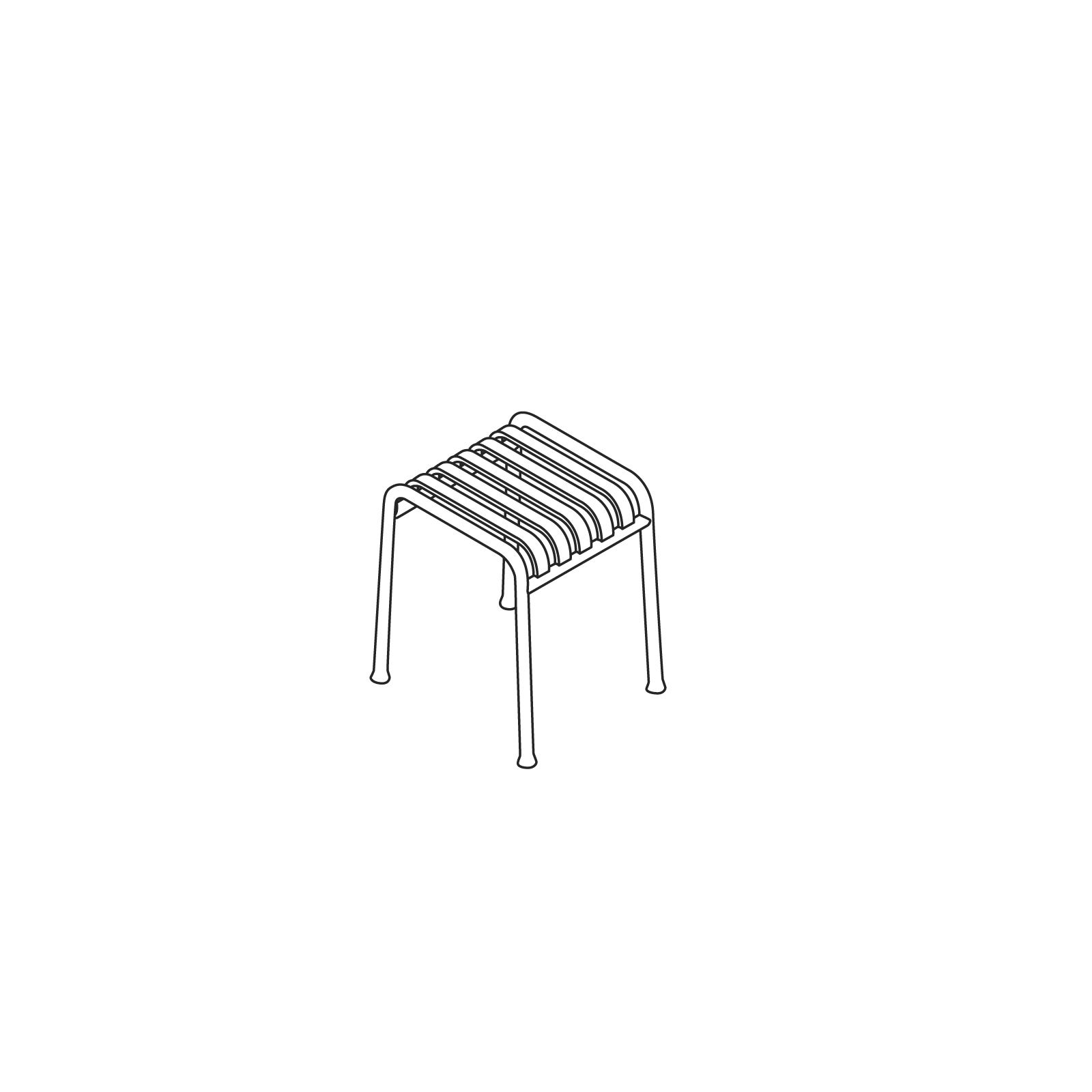 A line drawing - Palissade Stool–Low